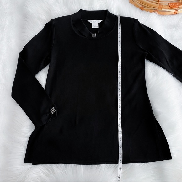 Misook Two Piece Set Top And Pants Black Silver Hardware Suite Long Sleeve - Picture 8 of 16